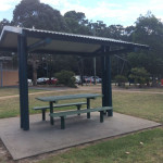 burrill lake covered table in park
