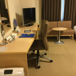 Daiwa room - desk and lounge at the end of the beds